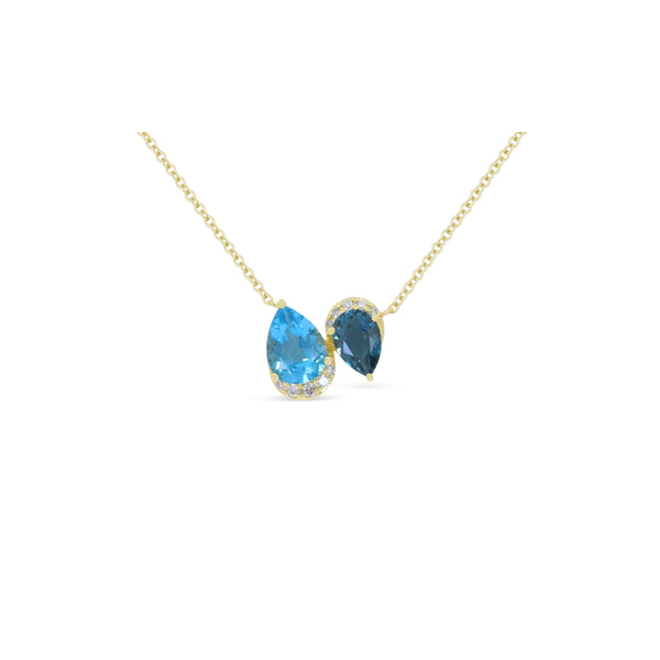 DeScenza Collection Diamond and Blue Topaz Necklace DeScenza Diamonds Boston, MA
