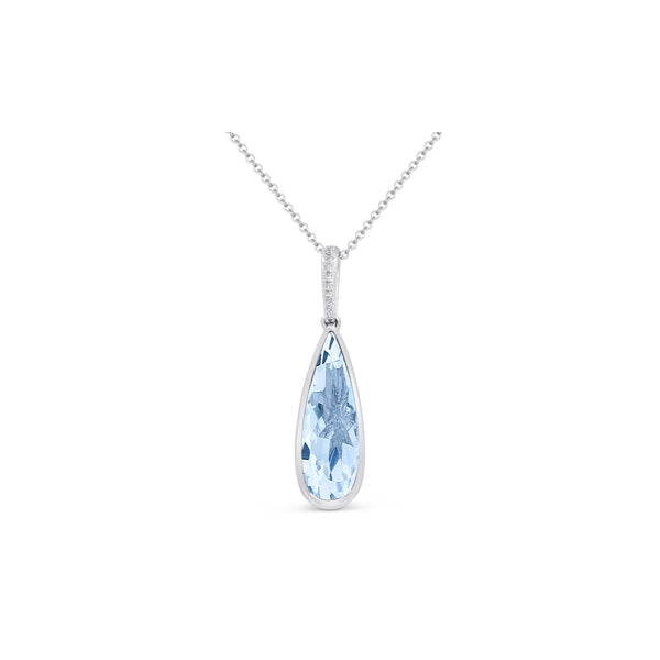 DeScenza Collection Diamond and Blue Topaz Necklace DeScenza Diamonds Boston, MA
