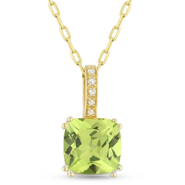 DeScenza Collection Peridot and Diamond Necklace DeScenza Diamonds Boston, MA