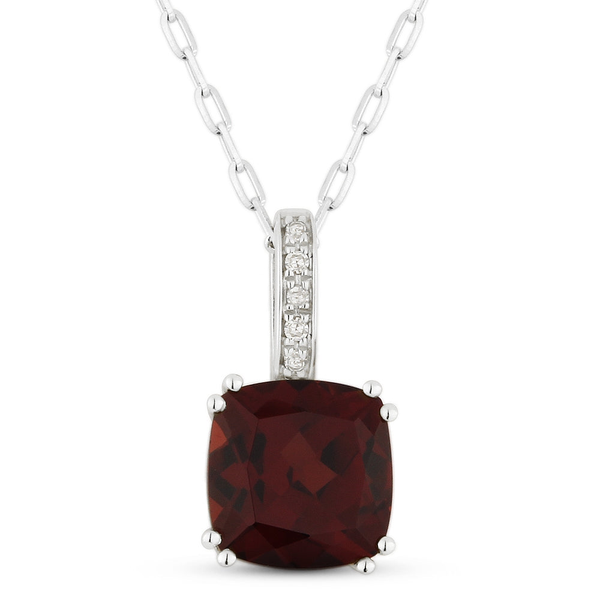 DeScenza Collection Diamond and Garnet Necklace DeScenza Diamonds Boston, MA