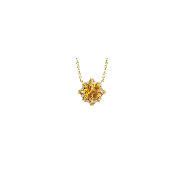 DeScenza Collection Diamond and Citrine Necklace DeScenza Diamonds Boston, MA