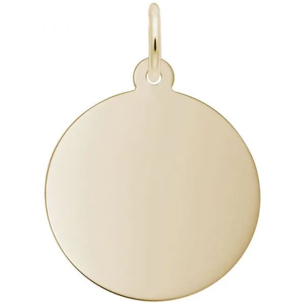 Yellow Gold 19mm Round Disc Charm DeScenza Diamonds Boston, MA