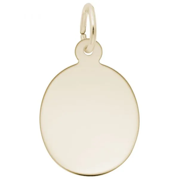 DeScenza Collection Gold Oval Disc Charm DeScenza Diamonds Boston, MA