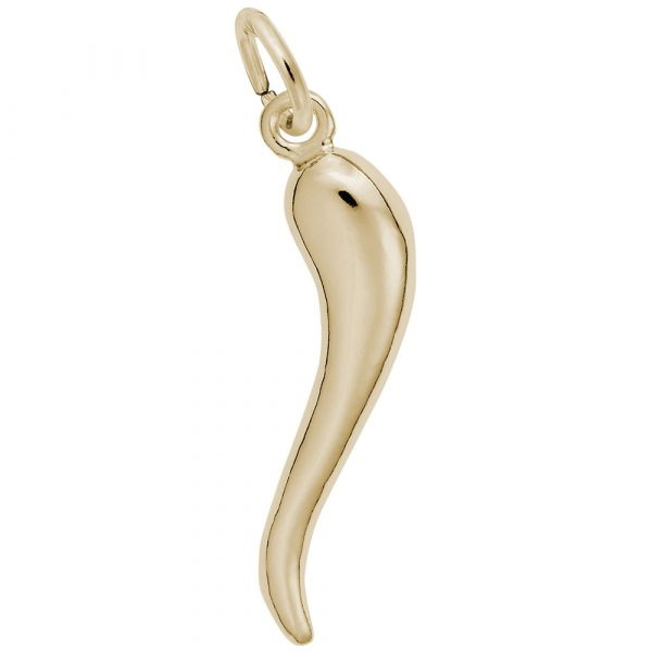 DeScenza Collection Yellow Gold Italian Horn Charm DeScenza Diamonds Boston, MA