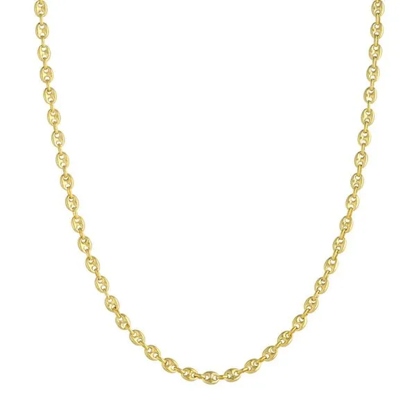 Yellow Gold Puff Mariner Link Bracelet DeScenza Diamonds Boston, MA