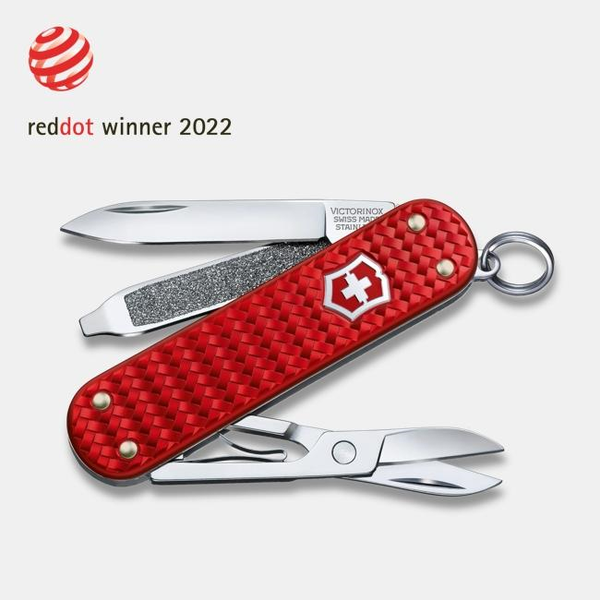 SWISS ARMY CLASSIC SD PRECIOUS ALOX RED KNIFE DeScenza Diamonds Boston, MA