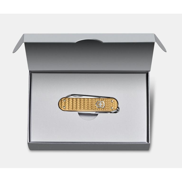 SWISS ARMY CLASSIC SD PRECIOUS ALOX GOLD KNIFE Image 2 DeScenza Diamonds Boston, MA