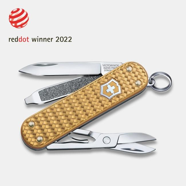SWISS ARMY CLASSIC SD PRECIOUS ALOX GOLD KNIFE DeScenza Diamonds Boston, MA