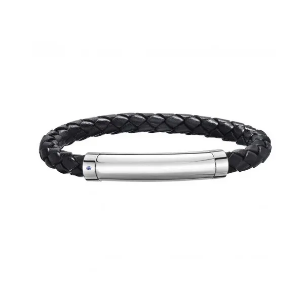 Sterling Silver Men's Leather Bracelet DeScenza Diamonds Boston, MA