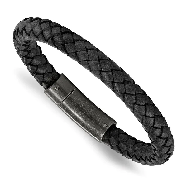 DeScenza Collection Men's Leather Bracelet DeScenza Diamonds Boston, MA