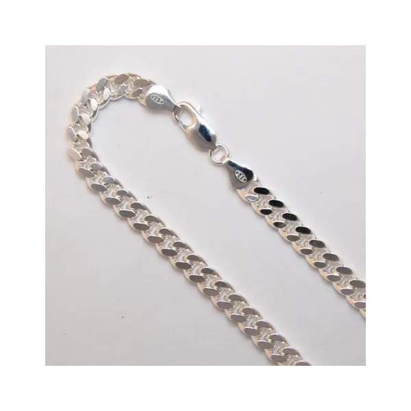 DeScenza Collection Silver Men's Curb Bracelet DeScenza Diamonds Boston, MA