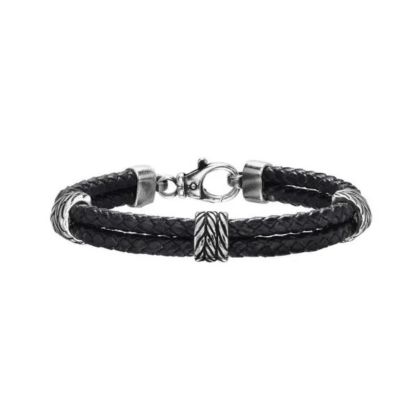 DeScenza Collection Mens Leather Bracelet