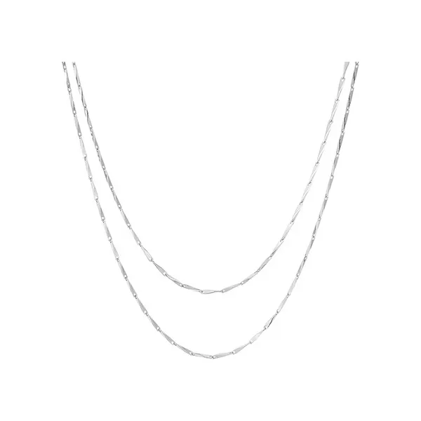DeScenza Collection Silver Double Strand Necklace DeScenza Diamonds Boston, MA