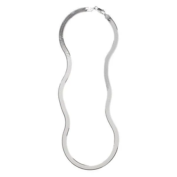 DeScenza Collection Silver Herrinbone Necklace DeScenza Diamonds Boston, MA