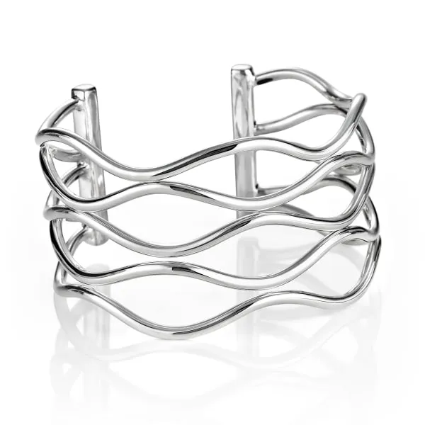 Zina Wavy Wire Cuff Bracelet DeScenza Diamonds Boston, MA