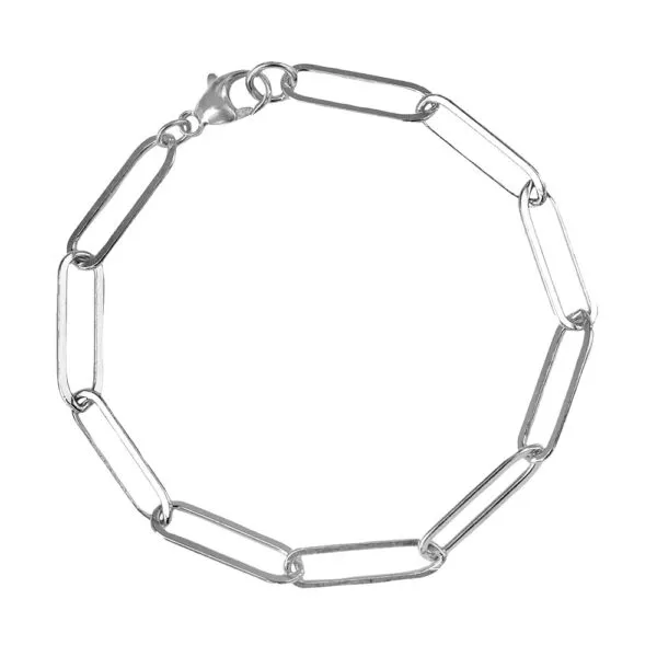 DeScenza Collection Silver Paperclip Bracelet DeScenza Diamonds Boston, MA