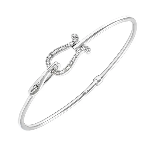 DeScenza Collection Silver Diamond Bangle DeScenza Diamonds Boston, MA