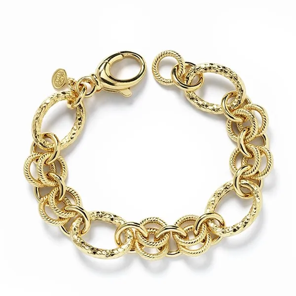 DeScenza Collection Gold Plated Textured Bracelet DeScenza Diamonds Boston, MA
