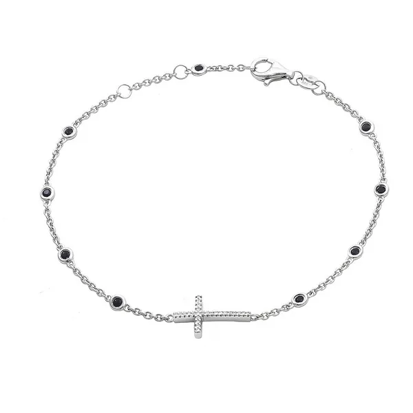 DeScenza Collection Sterling Silver Diamond and Sapphire Bracelet DeScenza Diamonds Boston, MA