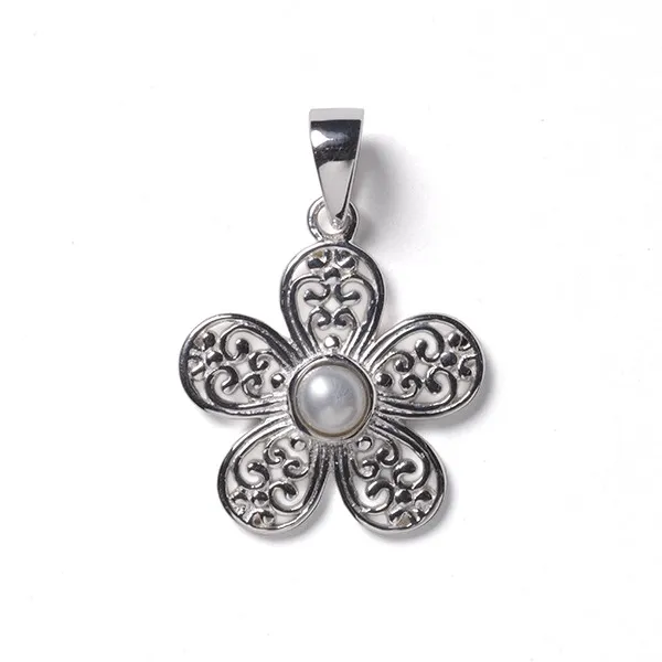DeScenza Collection  Silver Daisy Pendant DeScenza Diamonds Boston, MA
