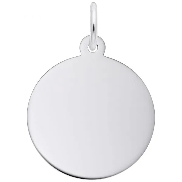 DeScenza Collection Sterling Silver 17.5mm Round Disc Charm DeScenza Diamonds Boston, MA