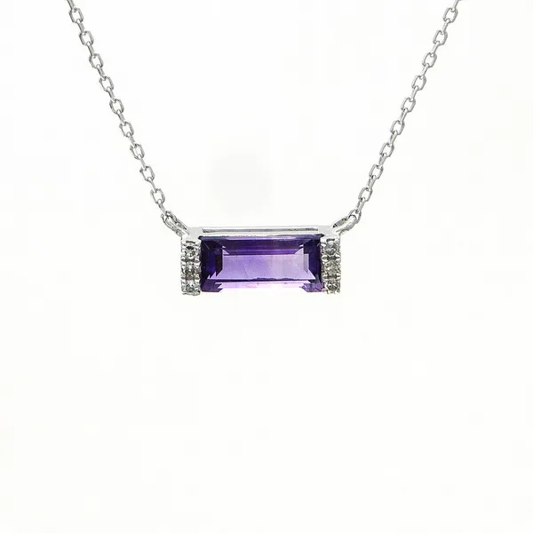 DeScenza Collection Silver Amythest and Diamond Necklace DeScenza Diamonds Boston, MA