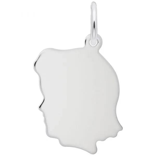 DeScenza Collection Silver Girl Head Charm DeScenza Diamonds Boston, MA