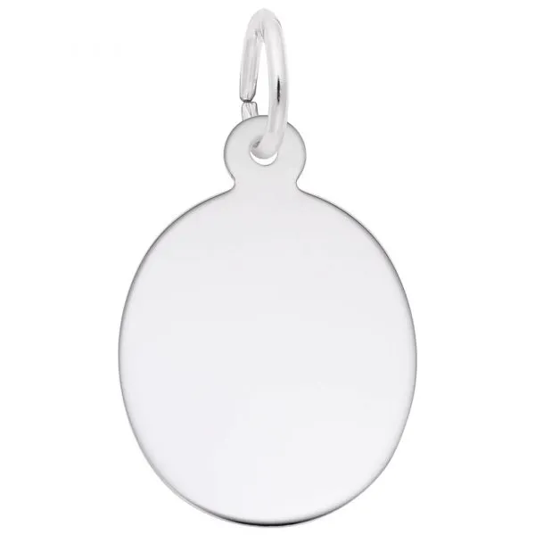 DeScenza Collection Silver Oval Disc Charm DeScenza Diamonds Boston, MA