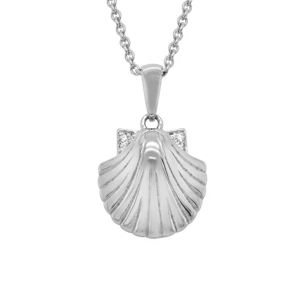 DeScenza Collection Silver Shell Necklace DeScenza Diamonds Boston, MA