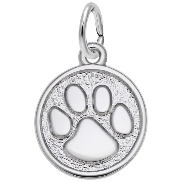 DeScenza Collection Silver Paw Print Charm DeScenza Diamonds Boston, MA