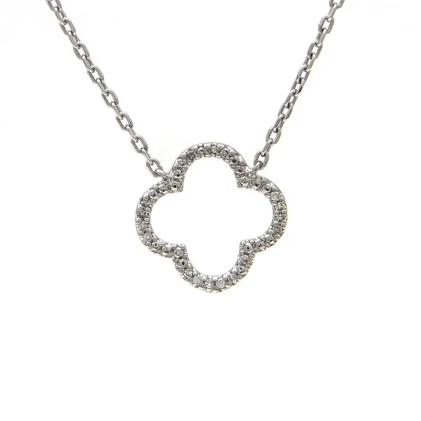 DeScenza Collection Silver Clover Diamond Pendant DeScenza Diamonds Boston, MA