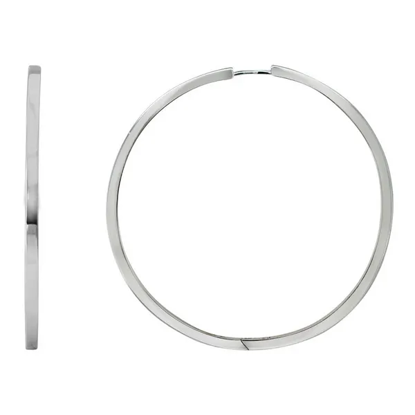 DeScenza Collection Silver Hoop Earrings DeScenza Diamonds Boston, MA