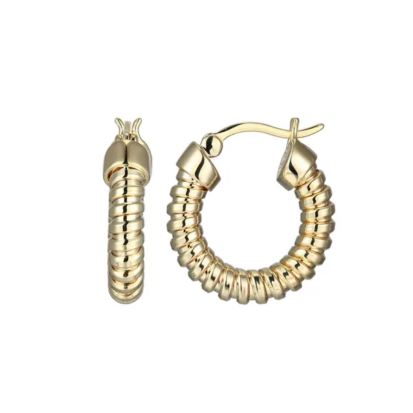 Charles Garnier Gold Plated  Hoop Earring DeScenza Diamonds Boston, MA