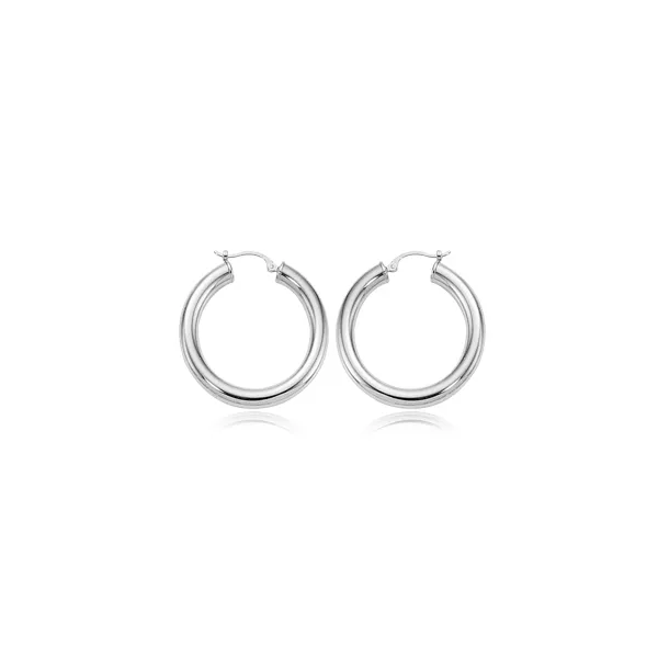 DeScenza Collection Silver Hoop Earrings DeScenza Diamonds Boston, MA