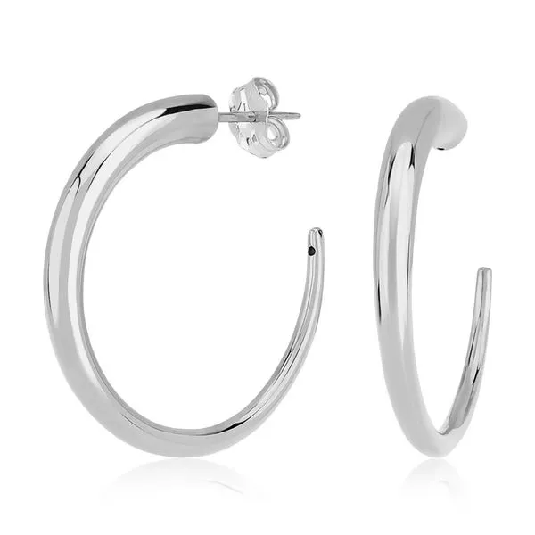 DeScenza Collection Silver Hoop Earrings DeScenza Diamonds Boston, MA