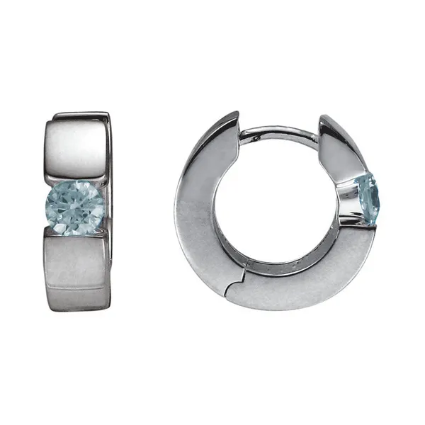 DeScenza Collection Aquamarine Hoop Earrings DeScenza Diamonds Boston, MA