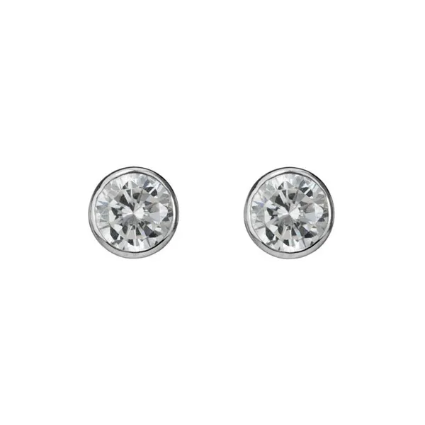 DeScenza Collection Sterling Silver Cubic Zirconia Earring DeScenza Diamonds Boston, MA