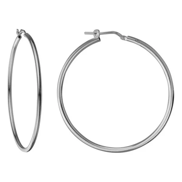 DeScenza Collection Silver Hoop Earrings DeScenza Diamonds Boston, MA