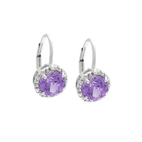 DeScenza Collection Silver Amethyst and Diamond Earring DeScenza Diamonds Boston, MA