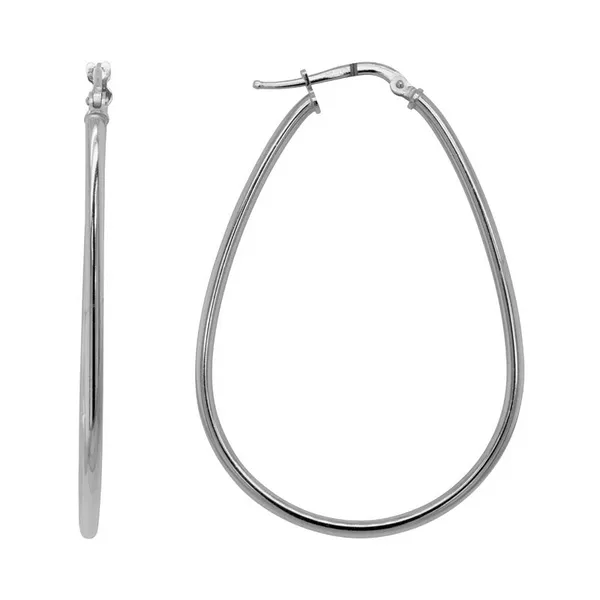 DeScenza Collection Silver Hoop Earrings DeScenza Diamonds Boston, MA