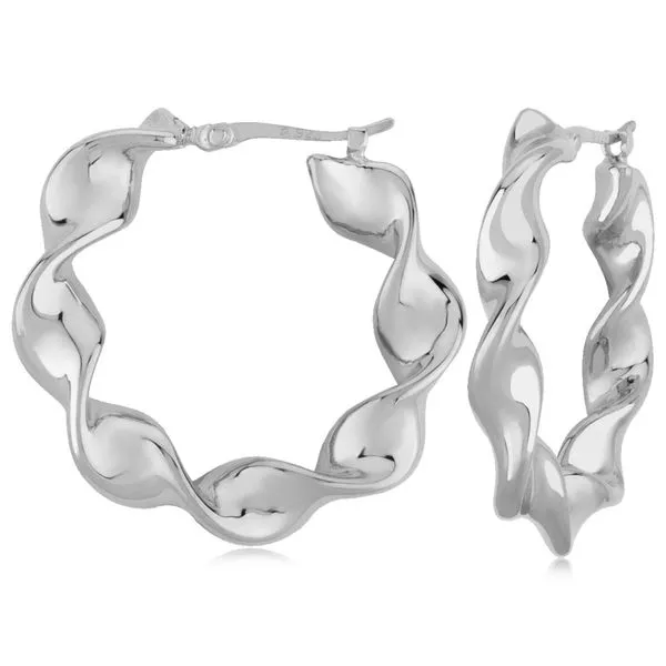 DeScenza Collection Silver Hoop Earrings DeScenza Diamonds Boston, MA