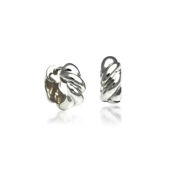 Zina Silver Hoop Earrings DeScenza Diamonds Boston, MA