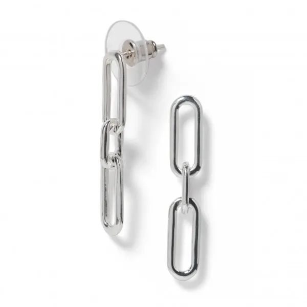 DeScenza Collection Silver Paperclip Drop Earring DeScenza Diamonds Boston, MA