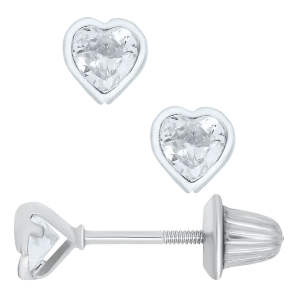 DeScenza Collection Silver Heart Stud DeScenza Diamonds Boston, MA