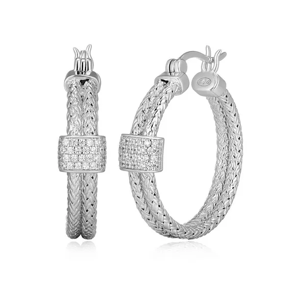 Charles Garnier Silver HoopEarrings DeScenza Diamonds Boston, MA