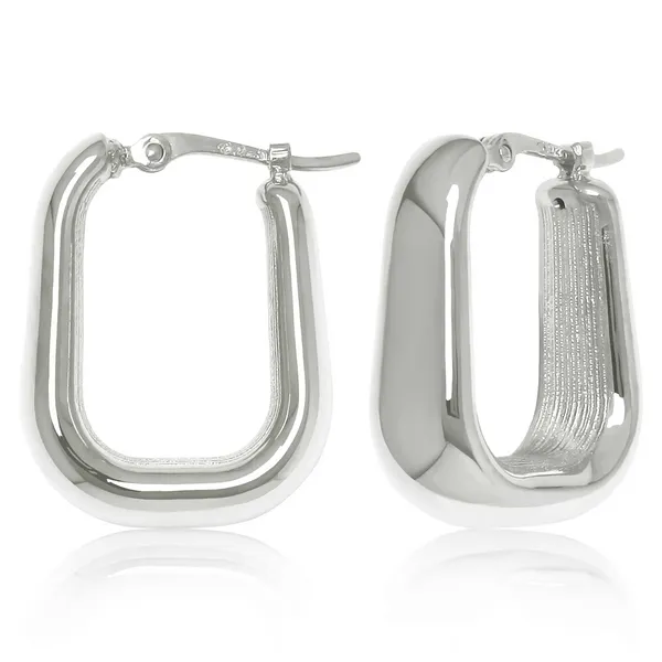 DeScenza Collection Siver Hoop Earrings DeScenza Diamonds Boston, MA