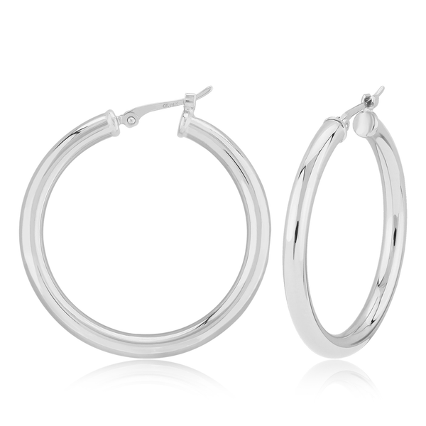DeScenza Collection Silver Hoop Earrings DeScenza Diamonds Boston, MA