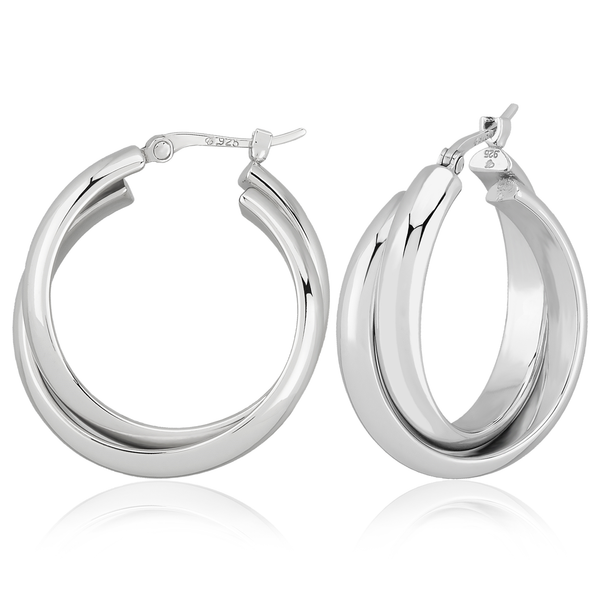 DeScenza Collection Silver Hoop Earrings DeScenza Diamonds Boston, MA