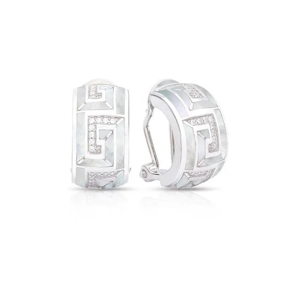 DeScenza Collection Silver Hoop Belle'Toile Earrings DeScenza Diamonds Boston, MA