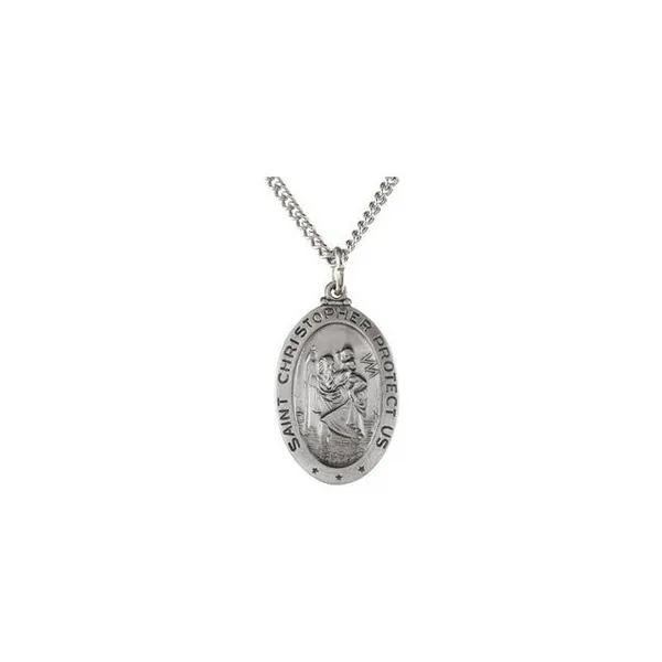 DeScenza Collection Silver St. Christopher Medal DeScenza Diamonds Boston, MA